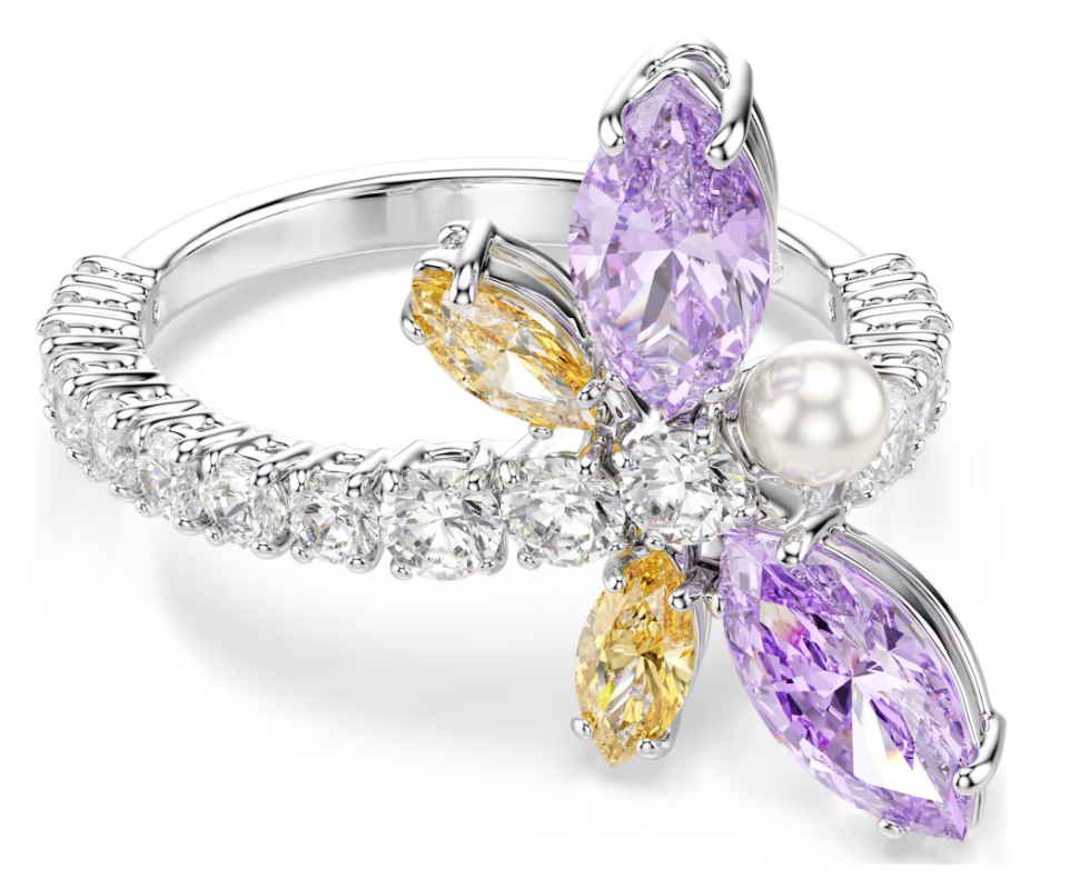 Anillo Swarovski Cúmulo Marquesa Lila y Perla