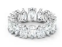 Anillo Swarovski eternity ovalado rodio