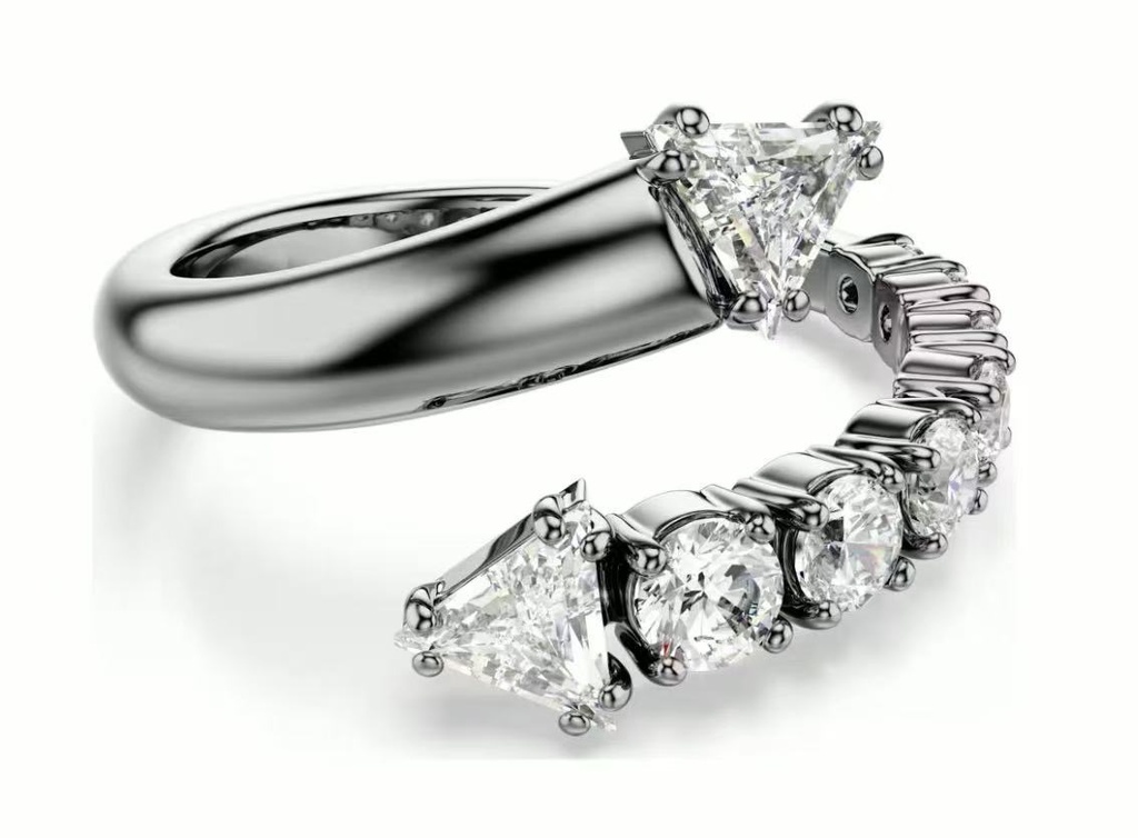 Anillo Swarovski Trillium Abierto Rodio Oscuro