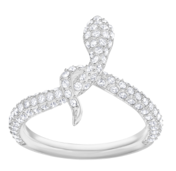 Anillo Swarovski Serpiente Pavé Blanco Rodio