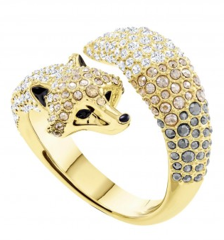 Anillo Swarovski Zorro cristales pavé bicolor