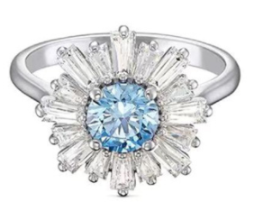 Anillo Swarovski Sol cristal azul talla 6