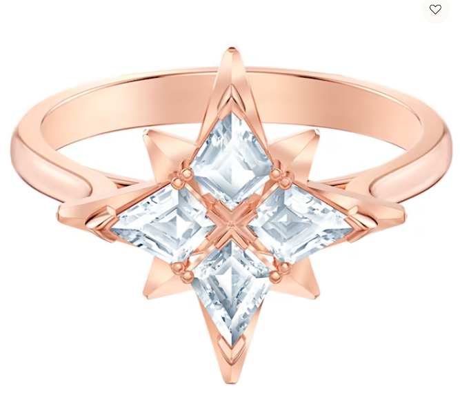 Anillo Swarovski estrella cristales oro rosa talla 7