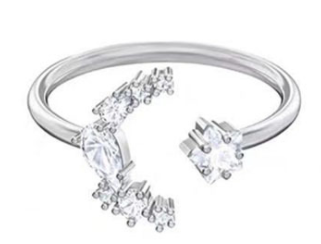 Anillo Swarovski abierto cristal rodio ajustable