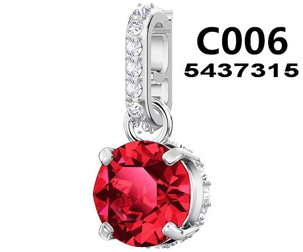 Charm Swarovski Cristal Rojo Cuatro Garras