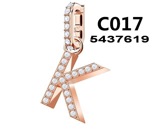 Charm letra K facetada oro rosa
