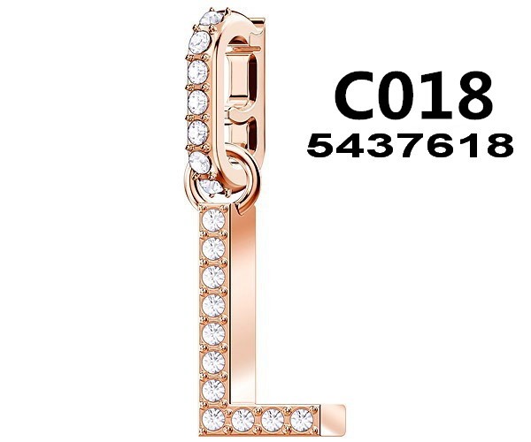 Charm letra L pavé cristales tono oro rosa