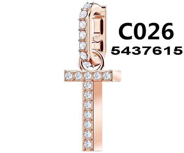 Charm Letra T Oro Rosa Pavé