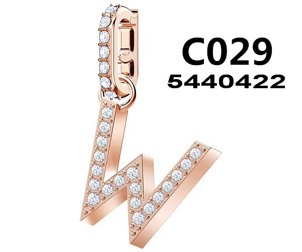 Charm Letra W Oro Rosa Pavé