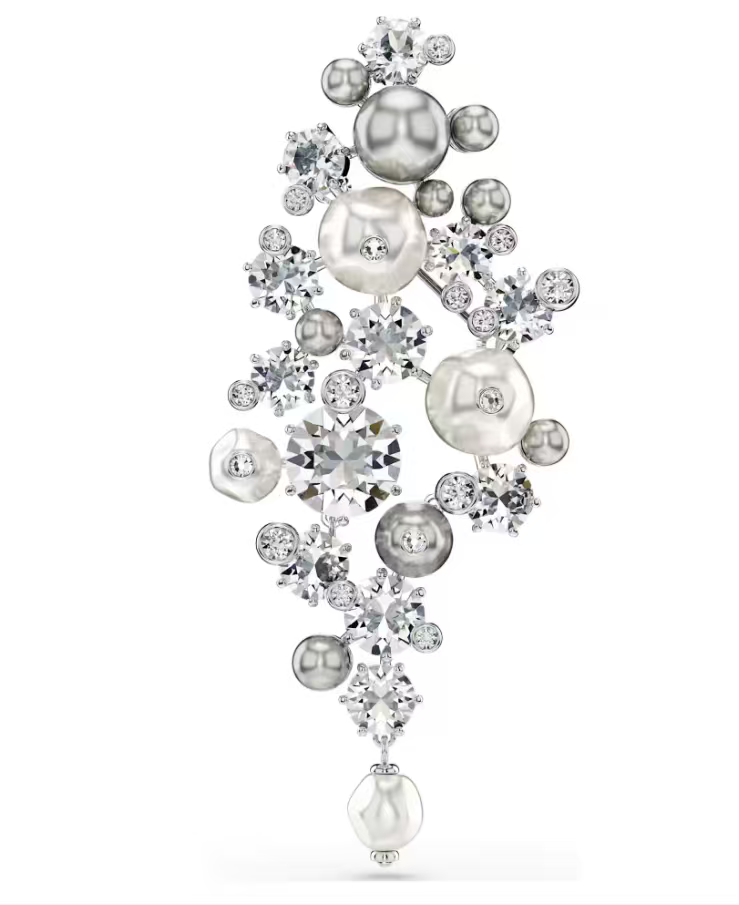 Broche Swarovski Racimo Perlas y Cristales