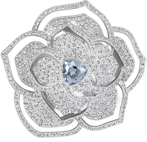 Broche Swarovski Rosa Cristal Azul Grisáceo