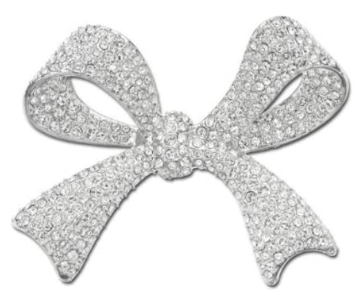 Broche Swarovski Moño Pavé Cristales Blancos