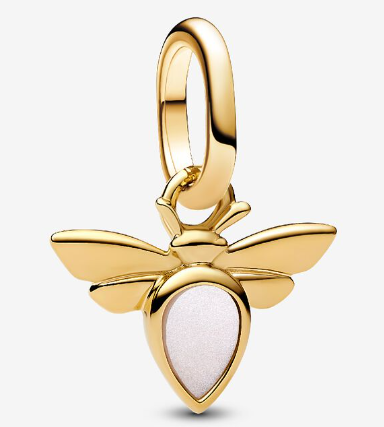 [763826C01] Charm Abeja Blanco Nácar Bañado Dorado