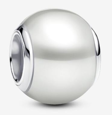 [793781C01] Charm cuenta perla blanca lisa