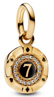 [763920C01] Charm Ficha de Casino Número 7 Dorado