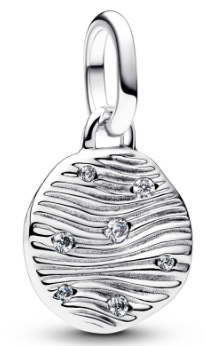Charm colgante disco textura de olas