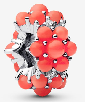Charm clip racimo circonias coral Pandora