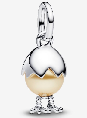 [793748C01] Charm colgante huevo agrietado con baño dorado
