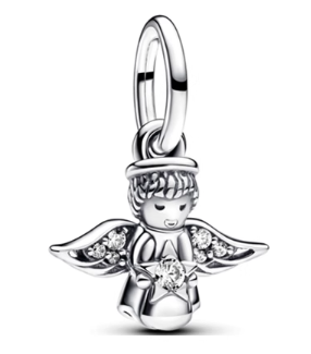 [793687C01] Charm colgante ángel alas y estrella pavé