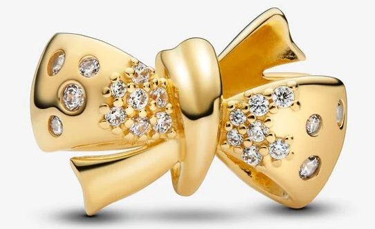 Charm Pandora Moño Pavé Dorado