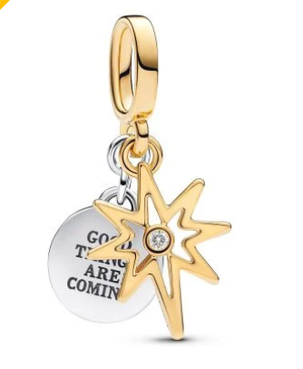 Charm Pandora Estrella Placa Good Things Are Coming