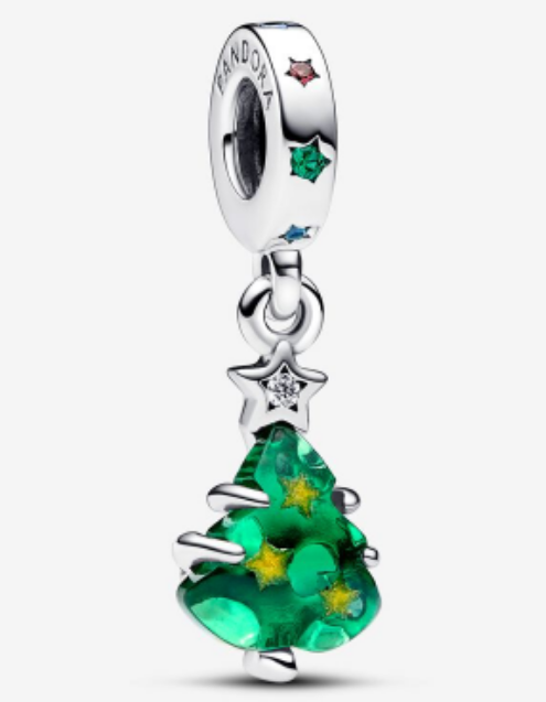 Charm colgante Pandora árbol de Navidad cristal verde
