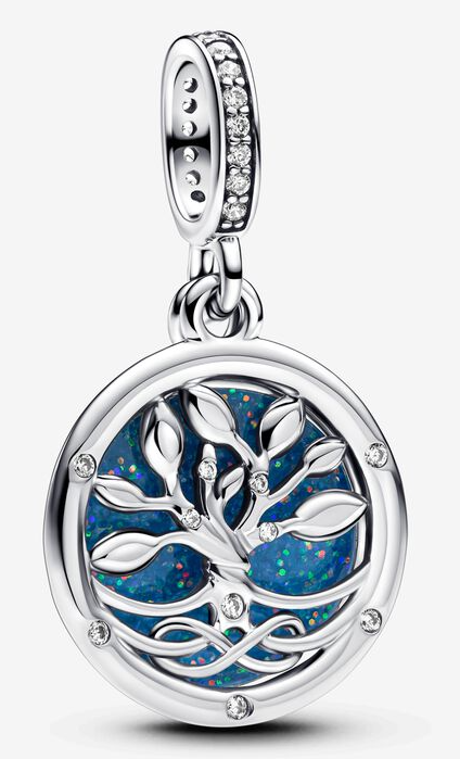 [793599C01] Charm colgante árbol de la vida azul