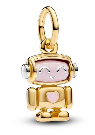 [763441C01] Charm Pandora Robot Esmalte Rosa Corazón
