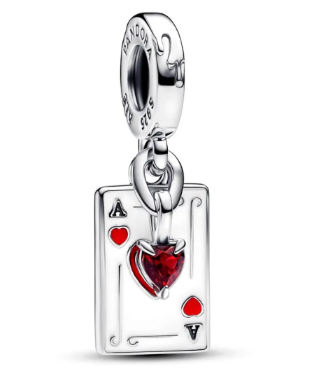 Charm colgante naipe as de corazones circonia roja Pandora