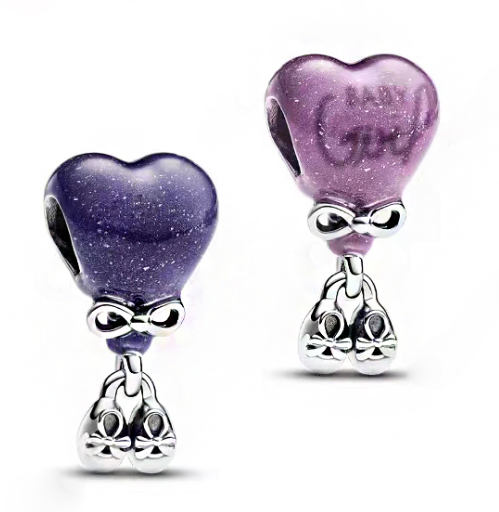 Charm Pandora globo corazón Baby Girl con botines
