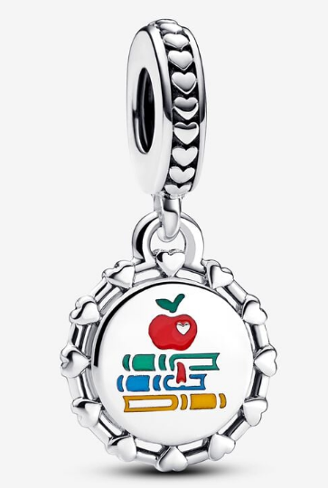 Charm colgante Pandora manzana y libros escolares