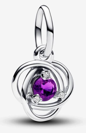 [793125C02] Charm colgante Pandora nudo espiral piedra violeta