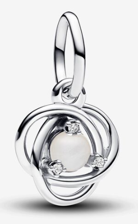 [793125C06] Charm Pandora colgante remolino perla blanca