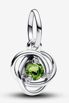 [793125C08] Charm Pandora colgante remolino piedra verde