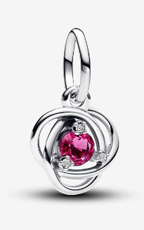 Charm Pandora colgante remolino piedra rosa