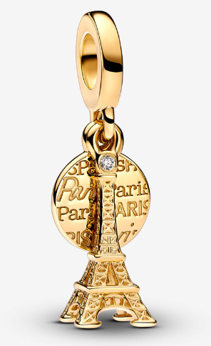 [763344C01] Charm colgante Torre Eiffel medallón Paris dorado