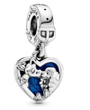 [P30] Charm colgante corazón Lady y el Vagabundo esmalte azul