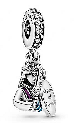 [P34] Charm colgante Mulan con espada y placa grabada