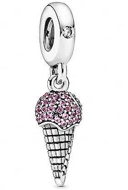 Charm colgante helado pavé rosa