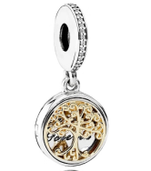 Charm colgante árbol de la vida medallón bicolor