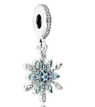 Charm colgante copo de nieve circonias azules