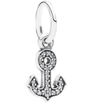 Charm colgante ancla circonias pavé