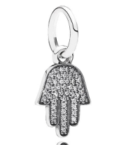 Charm colgante mano de Hamsa circonias pavé