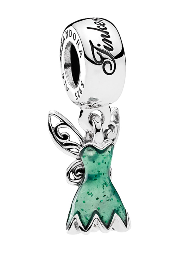 Charm colgante vestido Campanita Disney esmalte verde