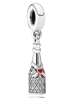 Charm colgante botella de champán pavé