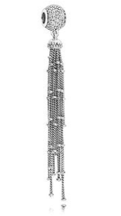 Charm colgante flecos cadenas largas pavé