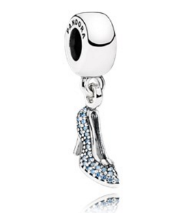 [P128] Charm Zapatilla Cenicienta Pavé Azul Disney