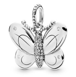 Charm Mariposa Alas Lisas Cuerpo Pavé