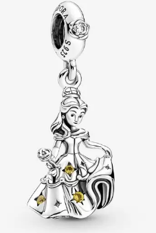 [P191] Charm colgante Bella Disney vestido de gala con rosa