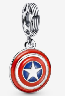 [P200] Charm colgante escudo Capitán América Marvel esmalte